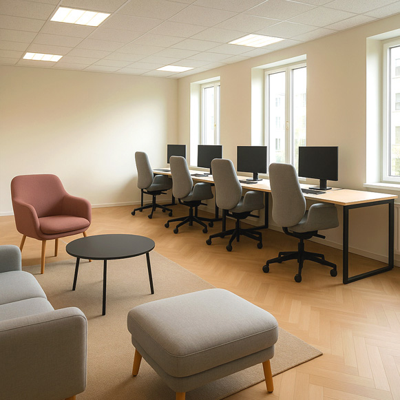 Rensning af kontorstole og longestole